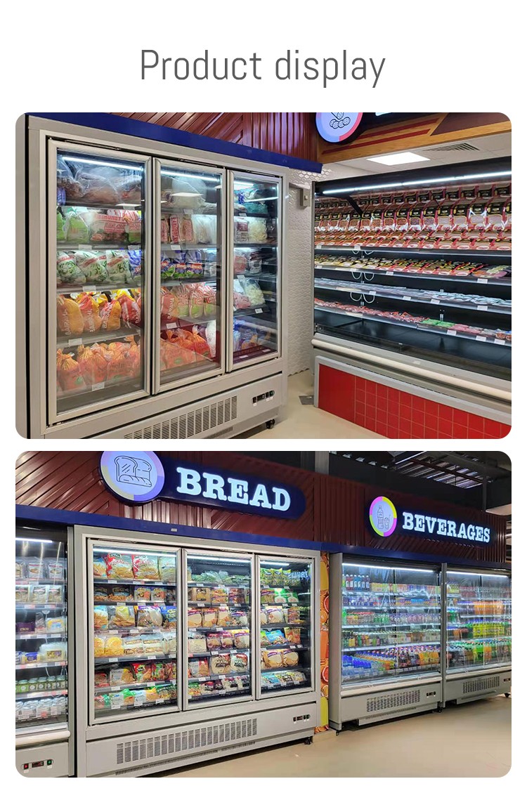 Commercial vertical 2 glass door freezer/refrigerator