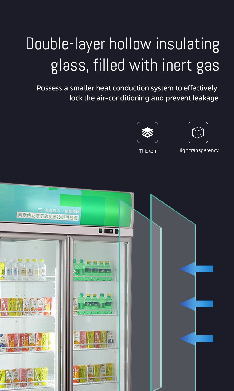 beverage refrigerator Glass door commercial beverage freezer flower display chiller refrigeration equipment