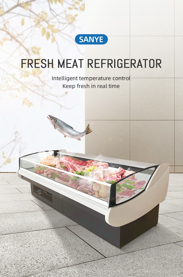 Commercial Supermarket Meat Display Refrigerator Open showcase