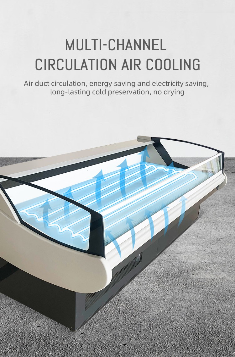 Commercial Supermarket Meat Display Refrigerator Open showcase