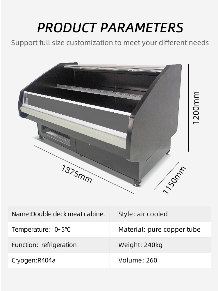 Supermarket Showcase Commercial Meat Double display counter Shop Equipment