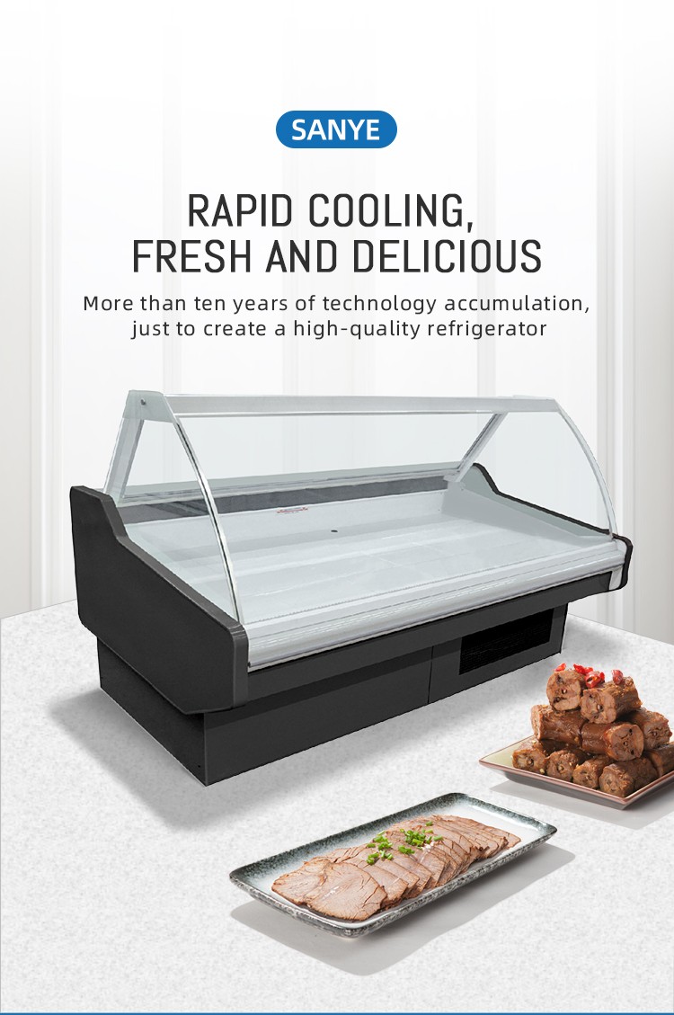 Auto defrosting cooler type deep fresh meat freezers single temperature butchery display fridges