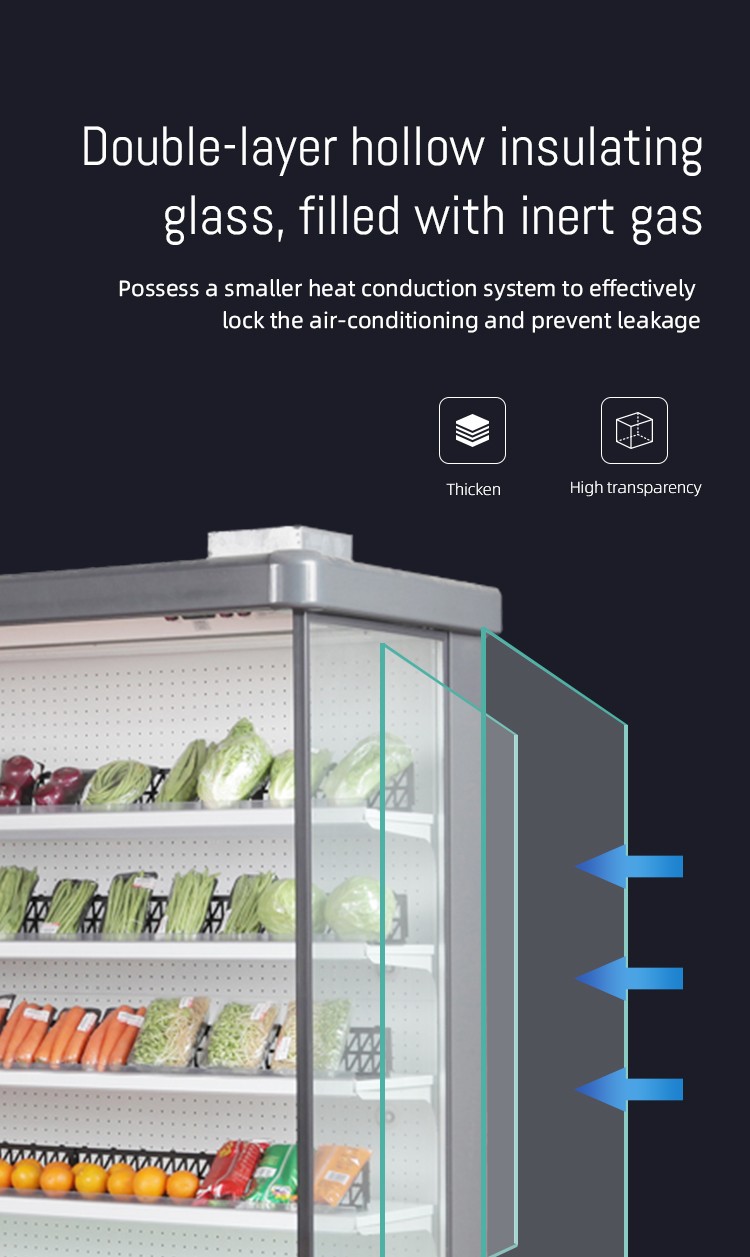 Manufacture Wholesale Supermarket Deluxe Split Vertical Refrigerating Display Cabinet