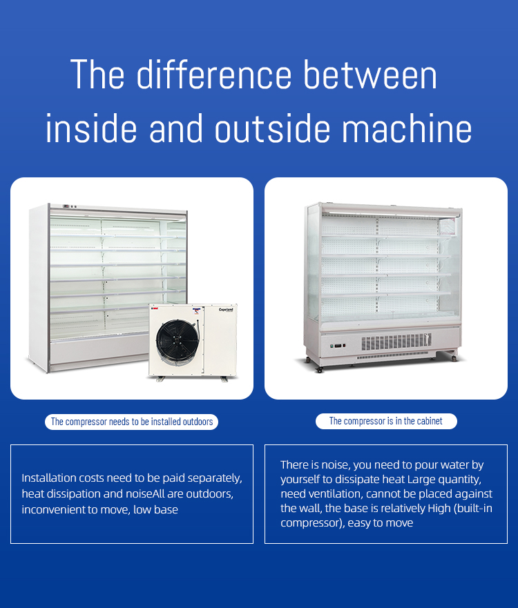 Manufacture Wholesale Supermarket Deluxe Split Vertical Refrigerating Display Cabinet