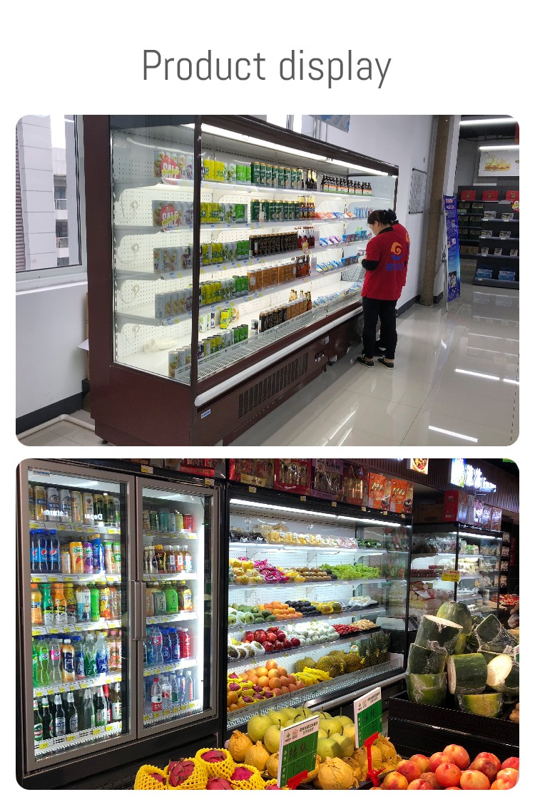 Manufacture Wholesale Supermarket Deluxe Split Vertical Refrigerating Display Cabinet