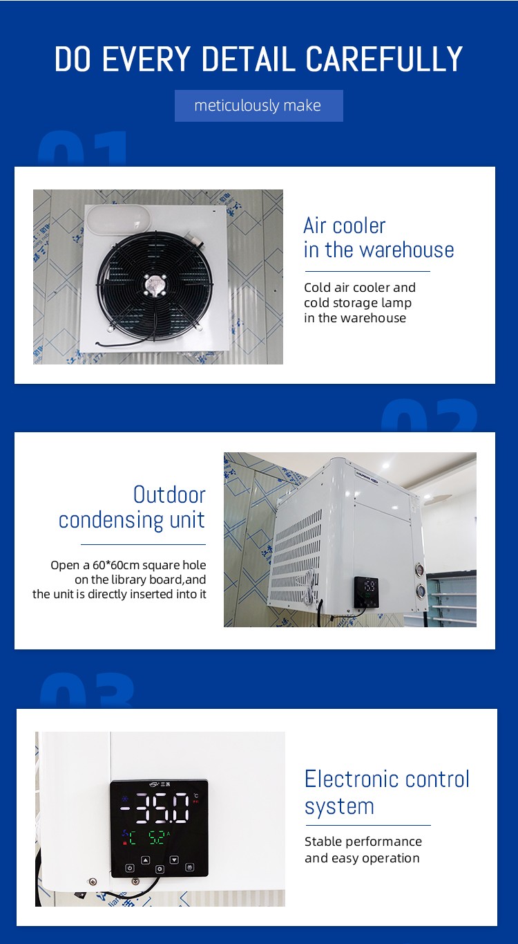 3*2*2.2M cold Room Frozen 2P compressor Insulated Freezer Chicken  fish Cold Storage Room