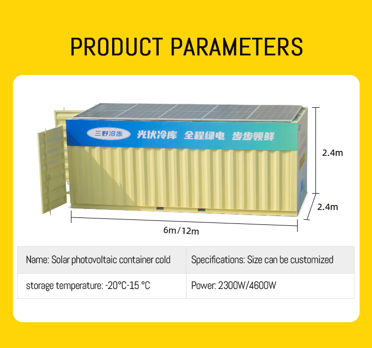 Sanye 20ft and 40ft Power System Container Solar Cold Room Portable Cold Storage for Fish Meat Fruits Vegetables for Sale