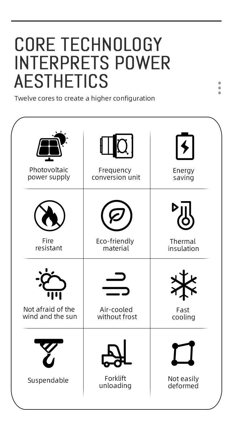 Sanye 20ft and 40ft Power System Container Solar Cold Room Portable Cold Storage for Fish Meat Fruits Vegetables for Sale