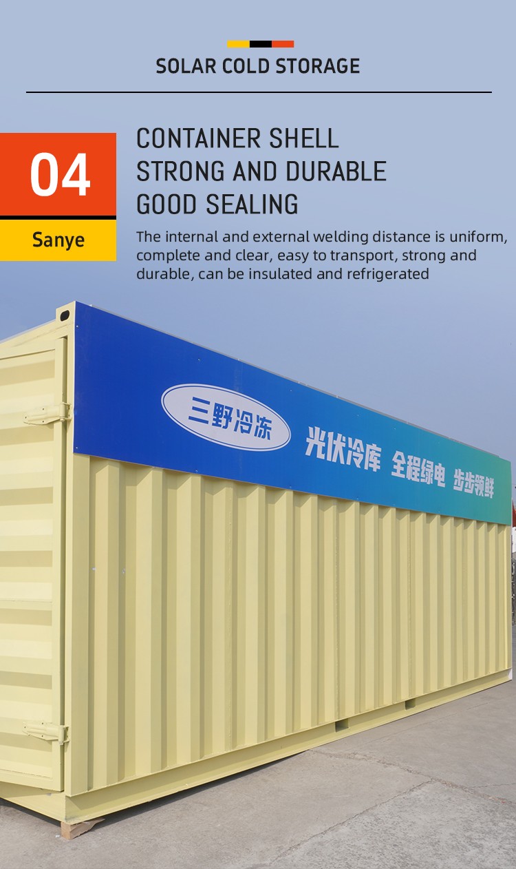 Sanye 20ft and 40ft Power System Container Solar Cold Room Portable Cold Storage for Fish Meat Fruits Vegetables for Sale