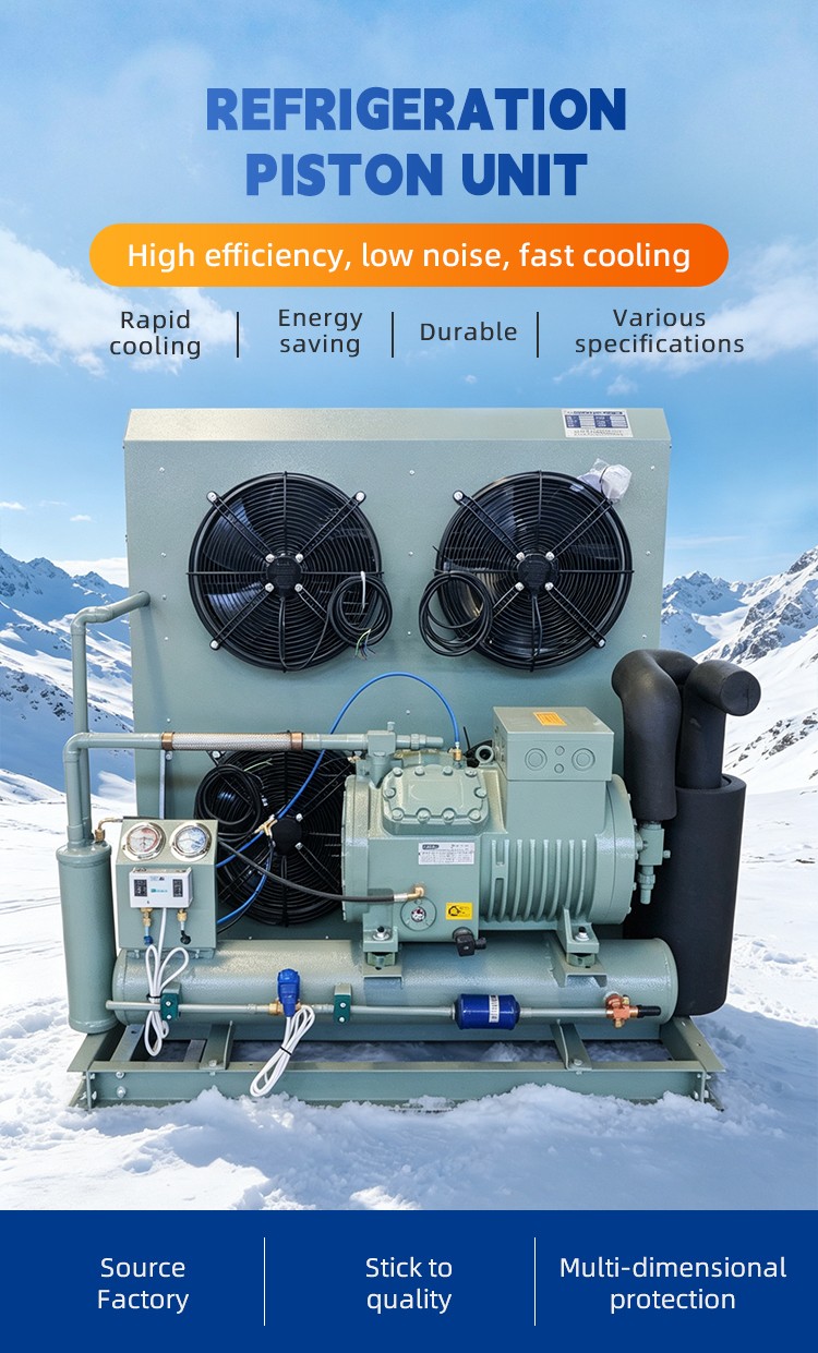 5 to 15HP Flat Type Condenser Piston Refrigeration Unit for Walk-in Cooler