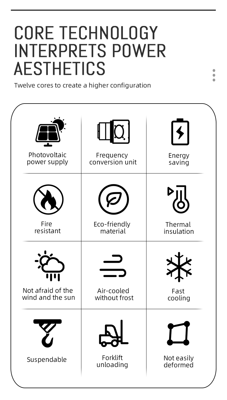 Plug-and-Play Container Cold Storage, Solar-Powered Mobile Cold Room, 20ft/40ft Freezer for Food/Meat/Vegetables