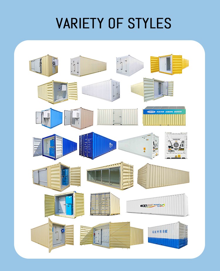 Plug-and-Play Container Cold Storage, Solar-Powered Mobile Cold Room, 20ft/40ft Freezer for Food/Meat/Vegetables