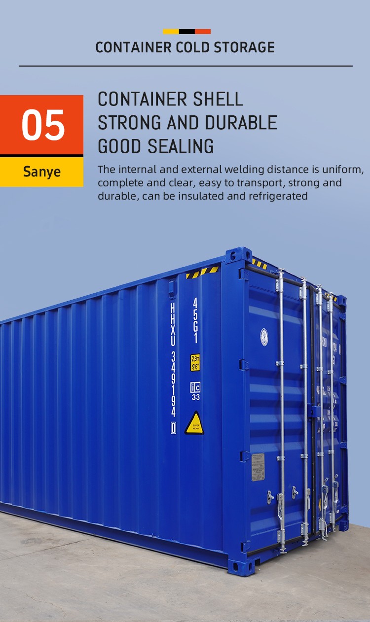 Plug-and-Play Container Cold Storage, Solar-Powered Mobile Cold Room, 20ft/40ft Freezer for Food/Meat/Vegetables