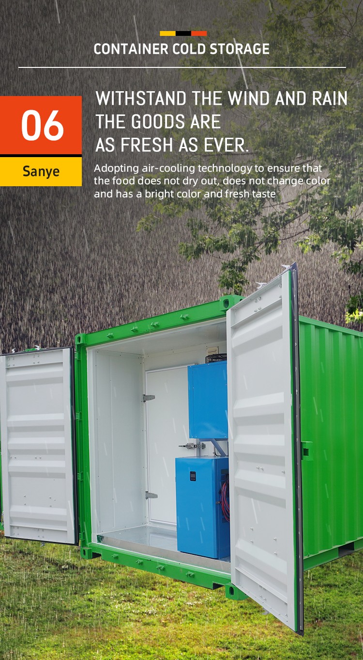 Plug-and-Play Container Cold Storage, Solar-Powered Mobile Cold Room, 20ft/40ft Freezer for Food/Meat/Vegetables