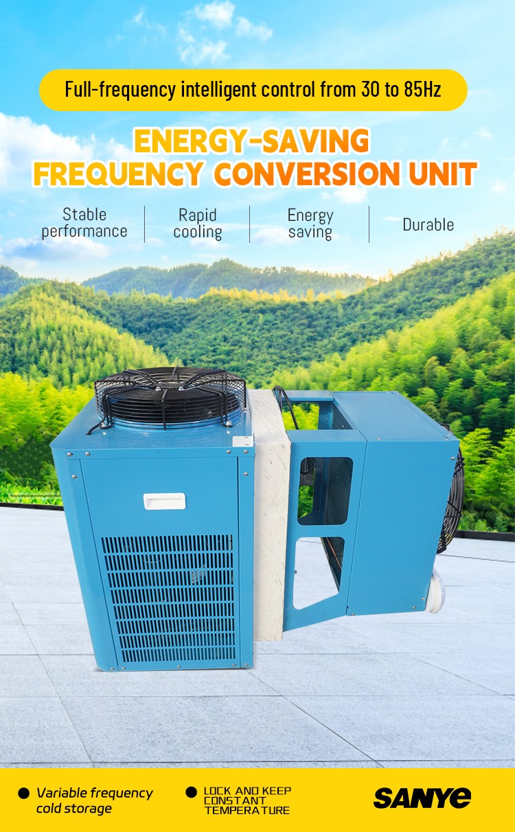 Energy Saving Variable Frequency Monoblock Refrigeration Unit New Frequency Conversion Cold Room Condensing Compressor