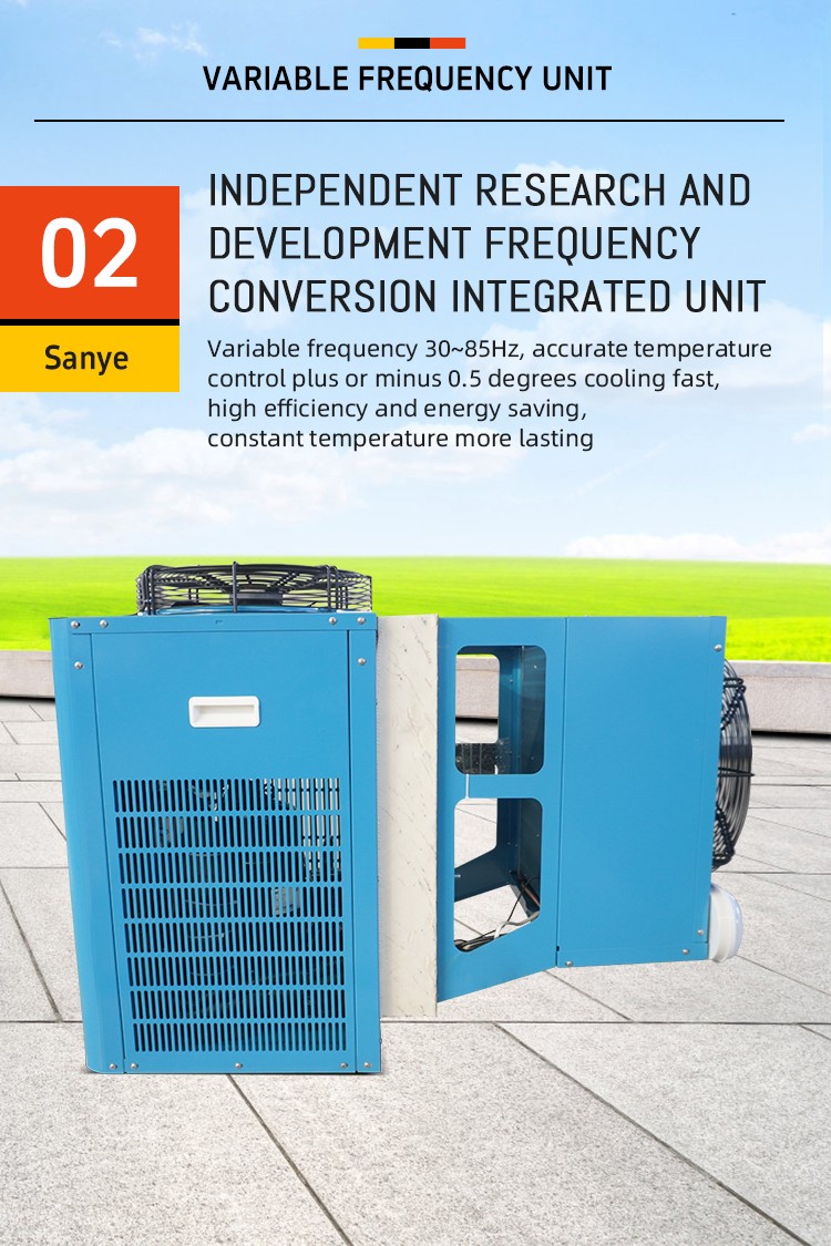 Energy Saving Variable Frequency Monoblock Refrigeration Unit New Frequency Conversion Cold Room Condensing Compressor