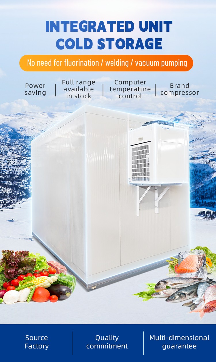 3*2*2.2M cold Room Frozen 2HP compressor Insulated Freezer Chicken  fish Cold Storage Room