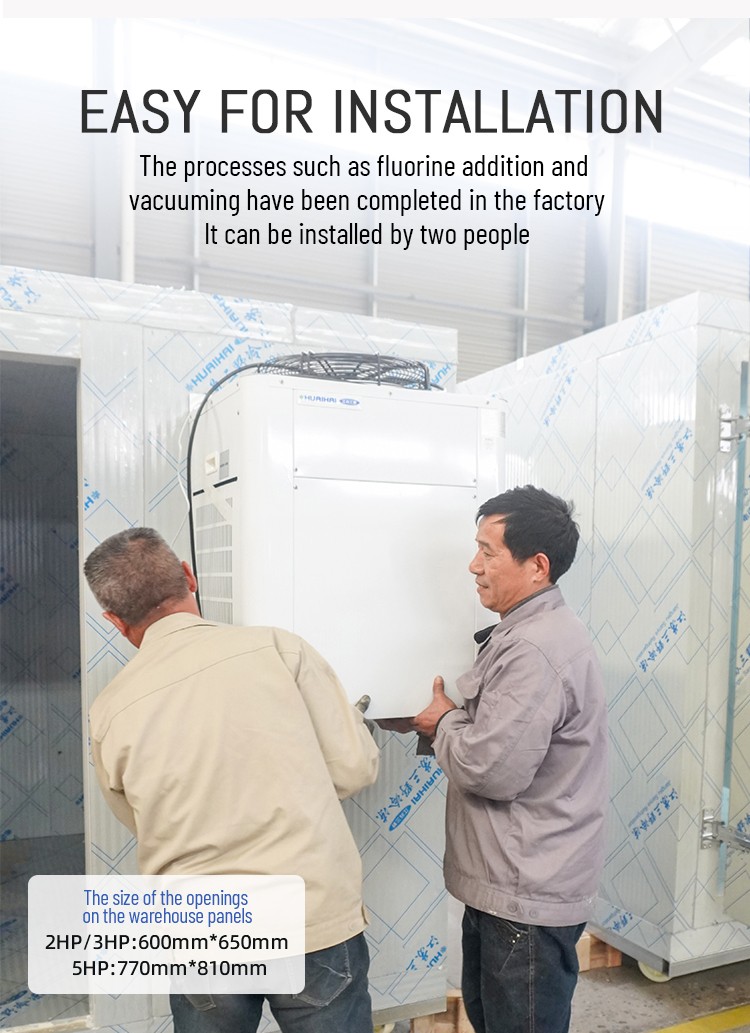 2-3HP Monoblock Freezer Condensing Unit Wall Mounted Walk In Cooler Refrigeration Unit Portable Compressor Refrigeration Unit