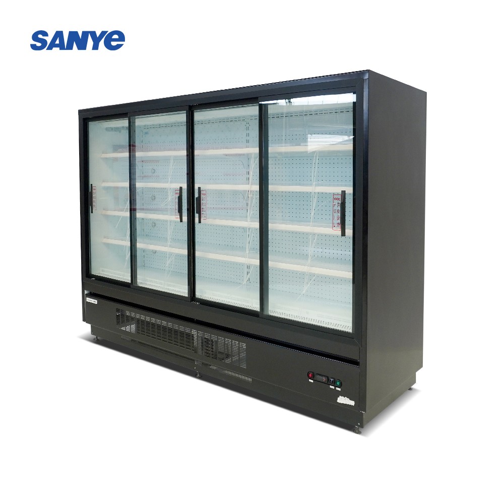 Glass door four door commercial refrigeration display refrigerator