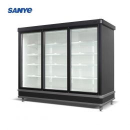 Glass door freezer for frozen food supermarkets