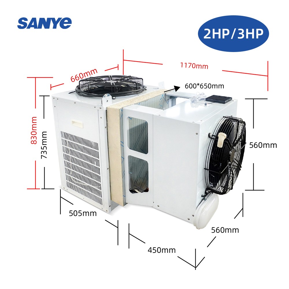 3HP Vegetable Cooler Refrigeration Unit Monoblock freezer refrigeration unit for cold room